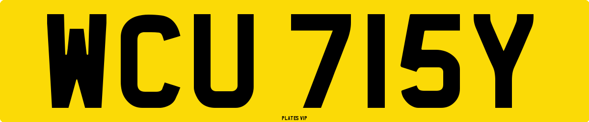 WCU 715Y Number Plate