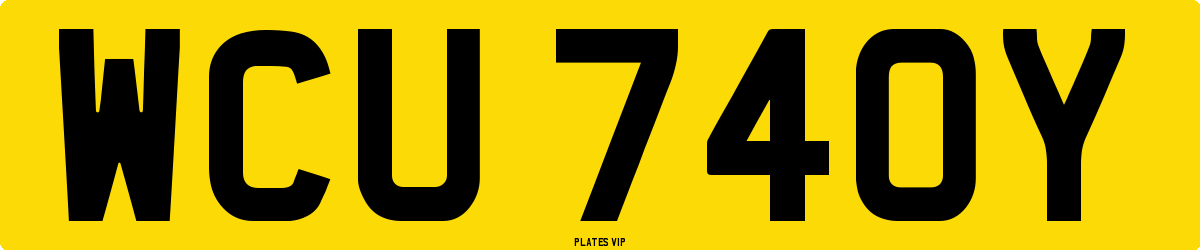 WCU 740Y Number Plate