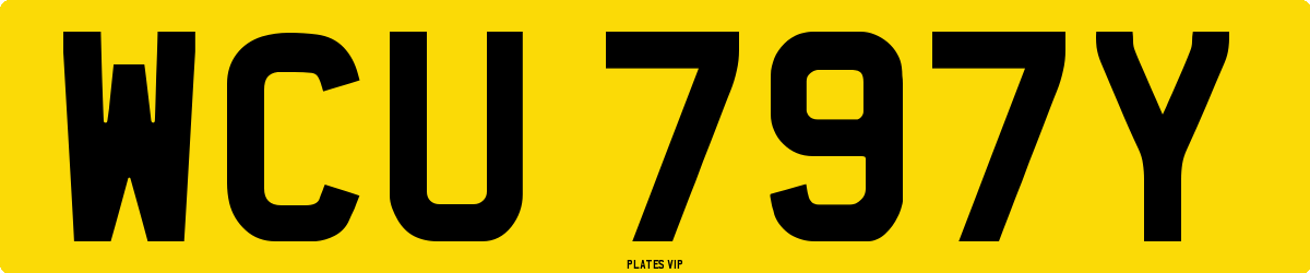 WCU 797Y Number Plate
