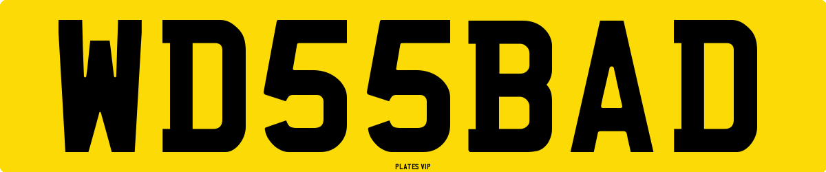 WD 55 BAD Number Plate