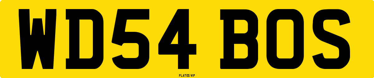WD54 BOS Number Plate
