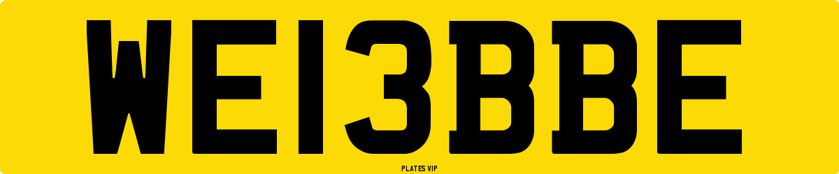 WE13BBE Number Plate