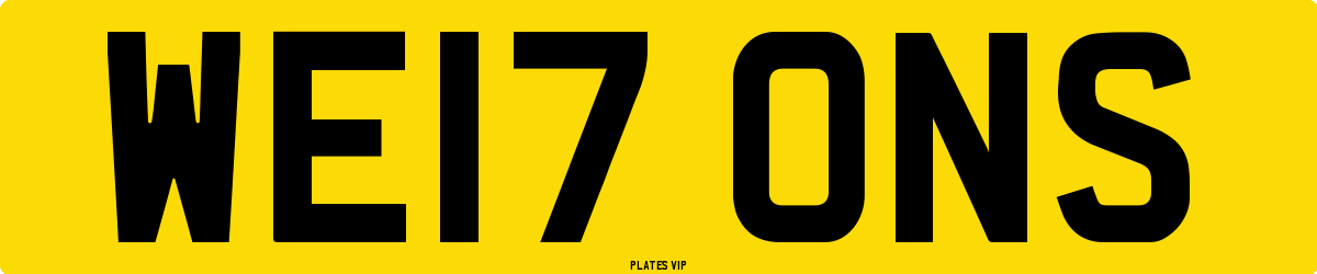 WE17 ONS Number Plate