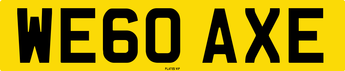 WE60 AXE Number Plate