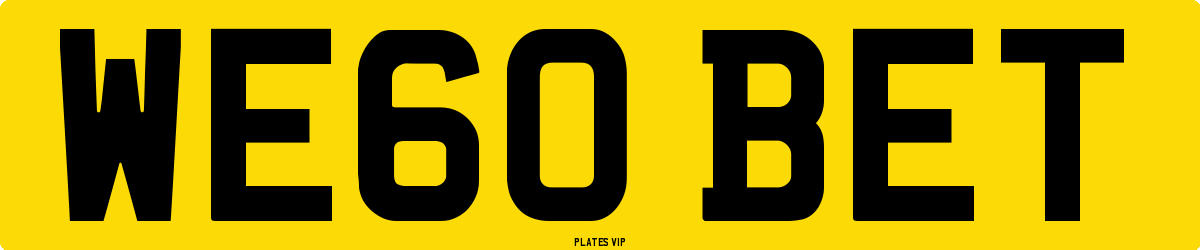WE60 BET Number Plate