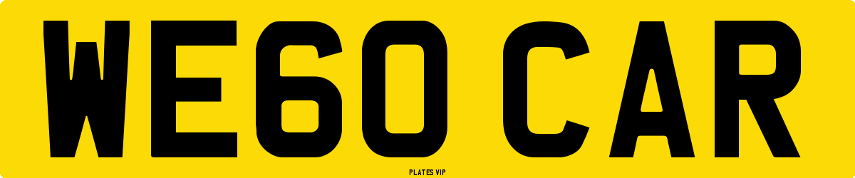 WE60 CAR Number Plate