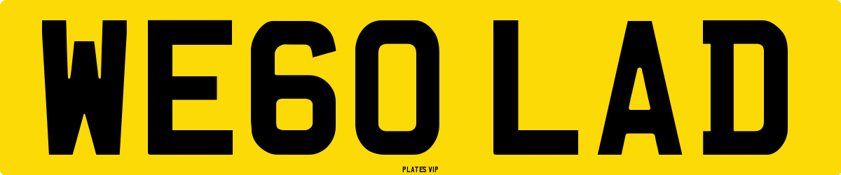 WE60 LAD Number Plate