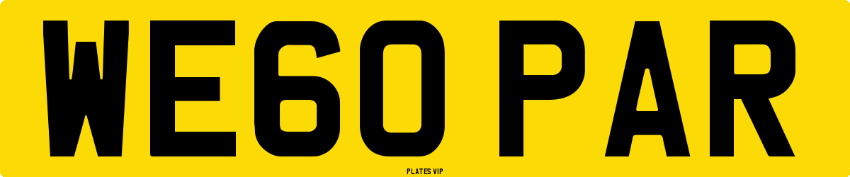 WE60 PAR Number Plate