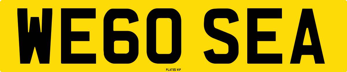 WE60 SEA Number Plate