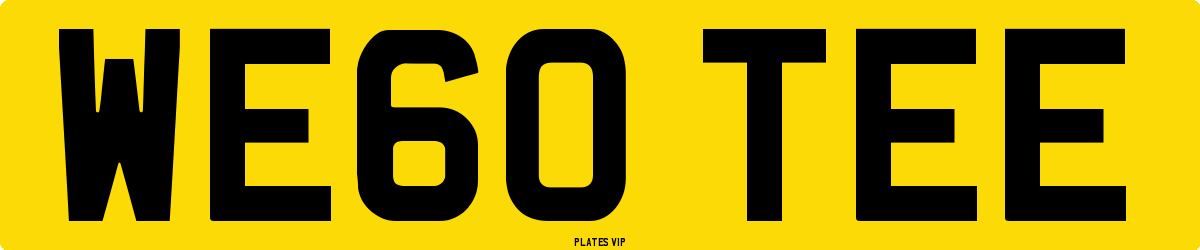 WE60 TEE Number Plate