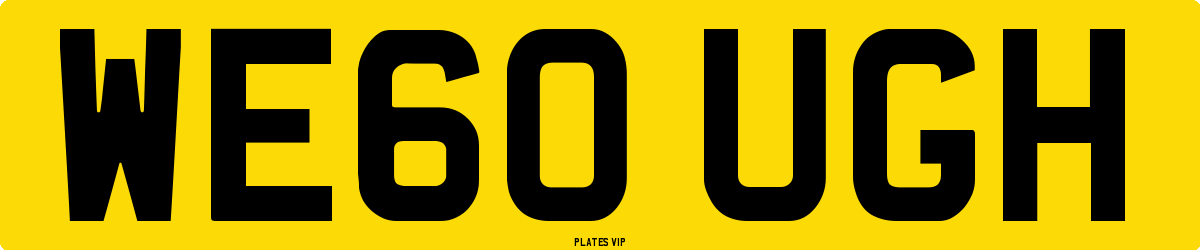 WE60 UGH Number Plate