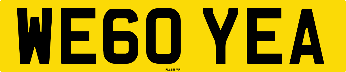 WE60 YEA Number Plate