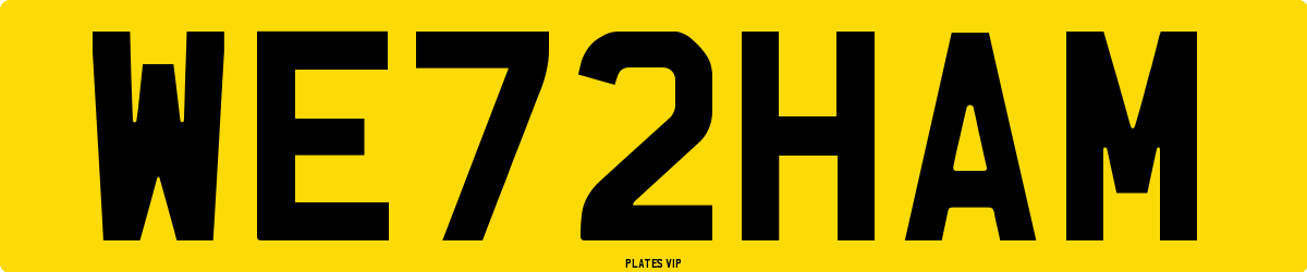 WE72HAM Number Plate