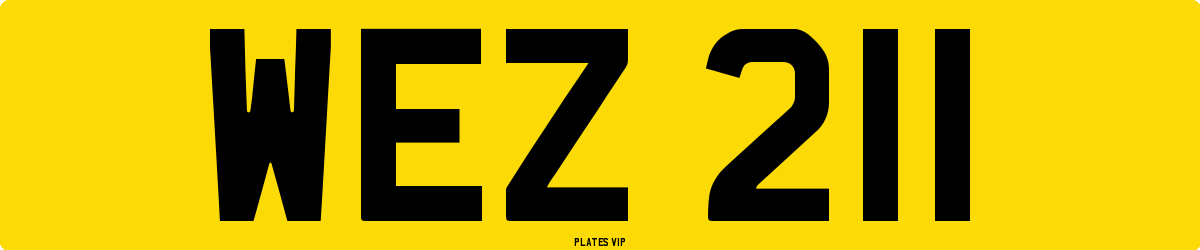 WEZ 211 Number Plate