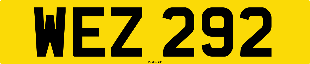 WEZ 292 Number Plate