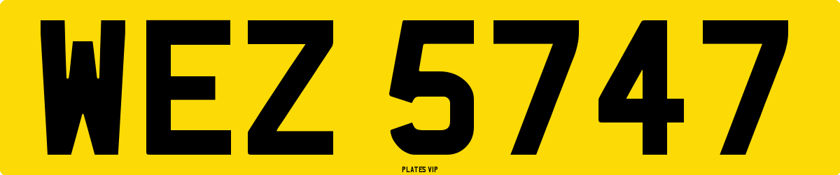 WEZ 5747 Number Plate