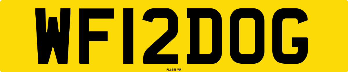 WF 12 DOG Number Plate