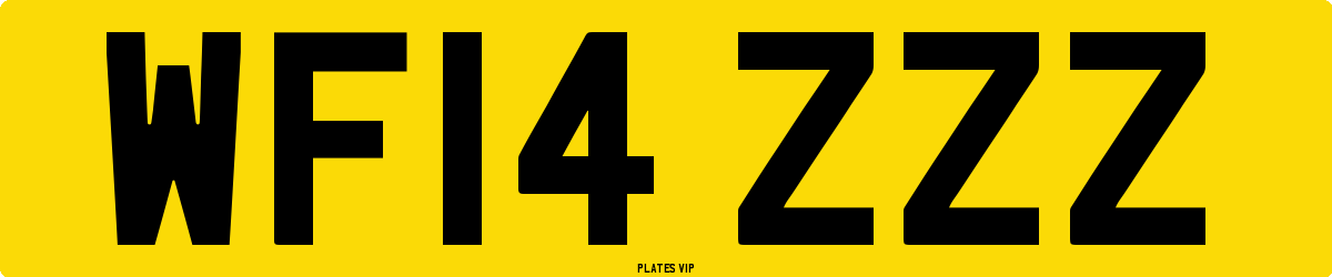 WF14 ZZZ Number Plate