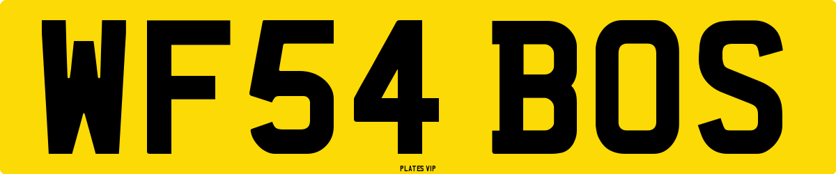 WF54 BOS Number Plate