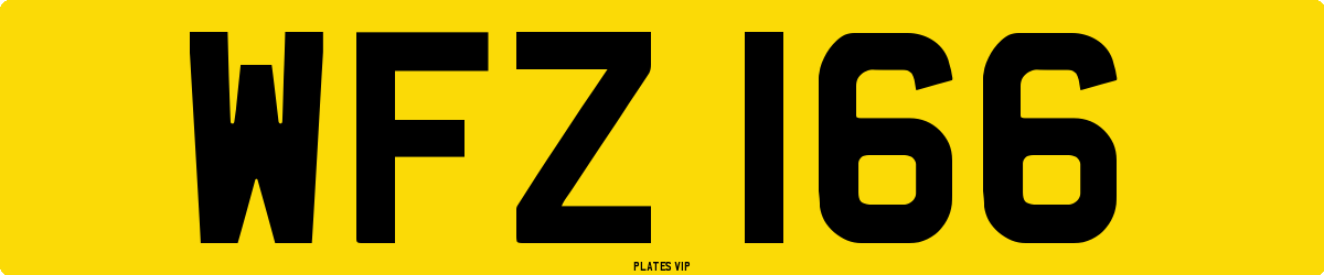 WFZ 166 Number Plate