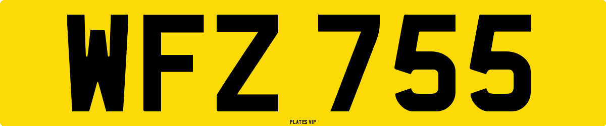 WFZ 755 Number Plate