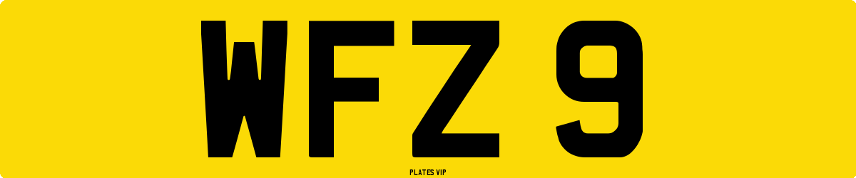 WFZ 9 Number Plate