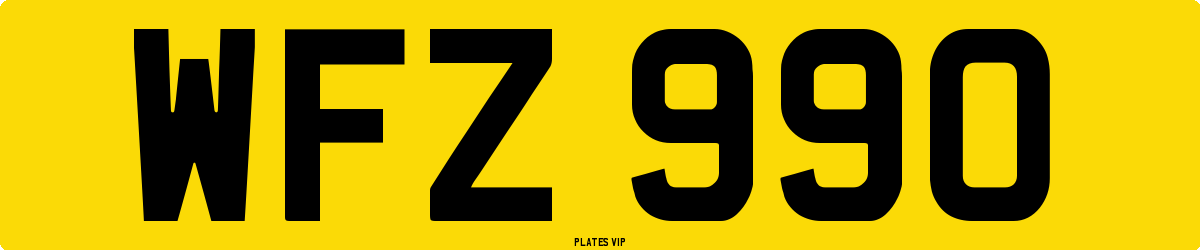 WFZ 990 Number Plate