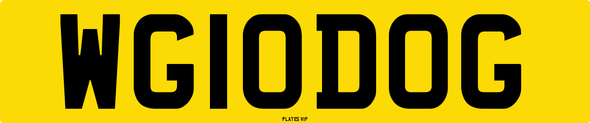 WG 10 DOG Number Plate