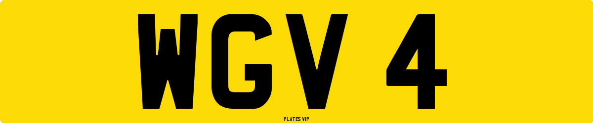 WGV 4 Number Plate