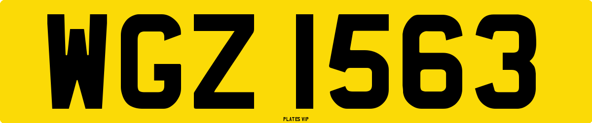 WGZ 1563 Number Plate