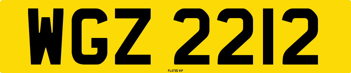 WGZ 2212 Number Plate