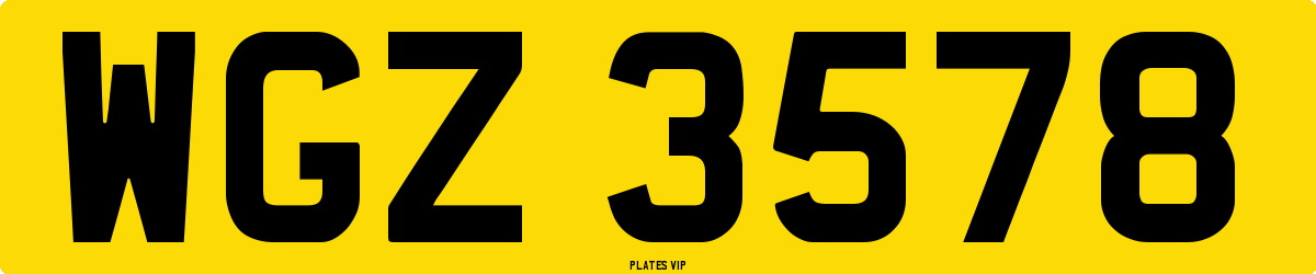 WGZ 3578 Number Plate