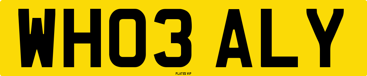 WH03 ALY Number Plate