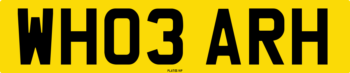 WH03 ARH Number Plate