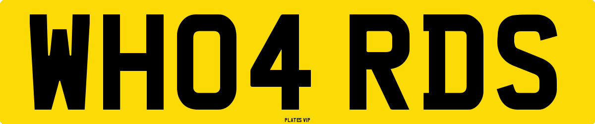 WH04 RDS Number Plate