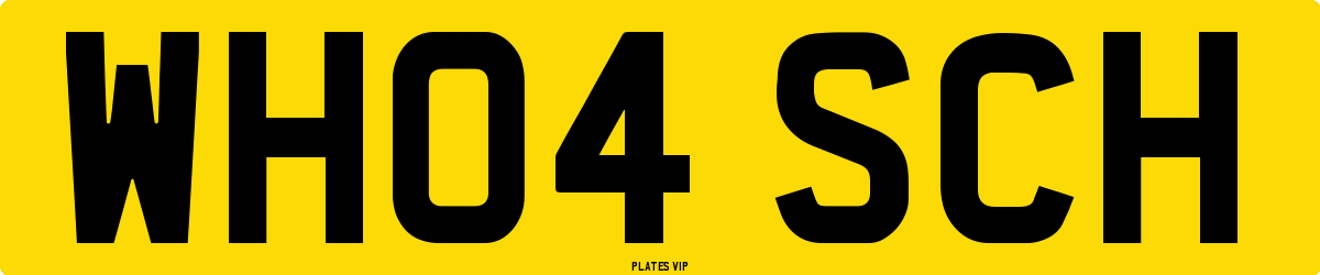 WH04 SCH Number Plate