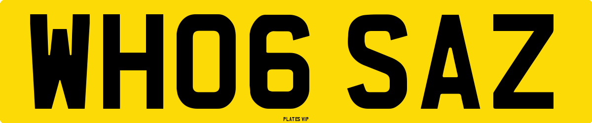 WH06 SAZ Number Plate
