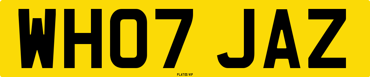 WH07 JAZ Number Plate