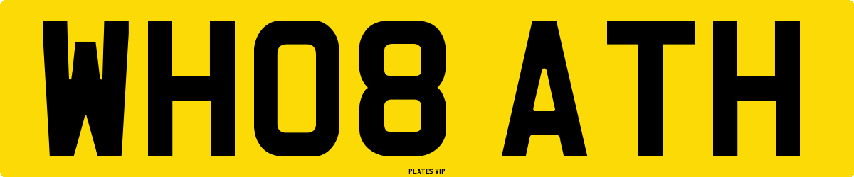 WH08 ATH Number Plate