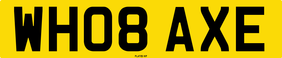 WH08 AXE Number Plate
