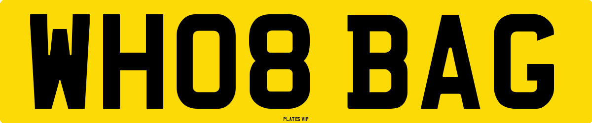 WH08 BAG Number Plate