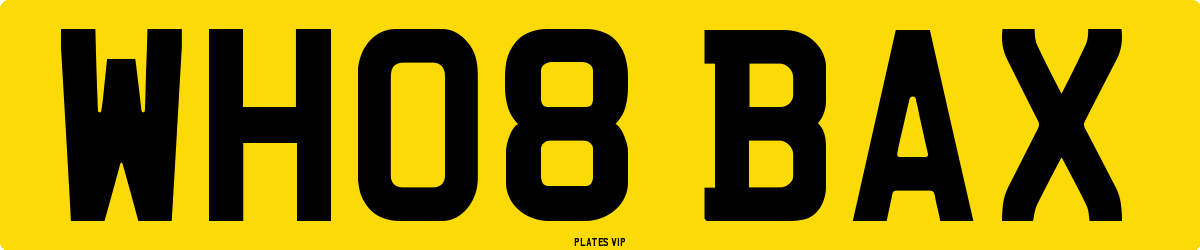 WH08 BAX Number Plate