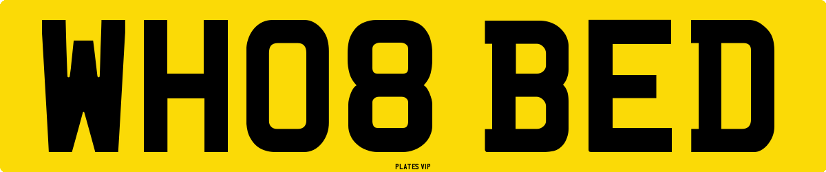 WH08 BED Number Plate