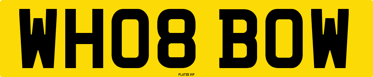 WH08 BOW Number Plate