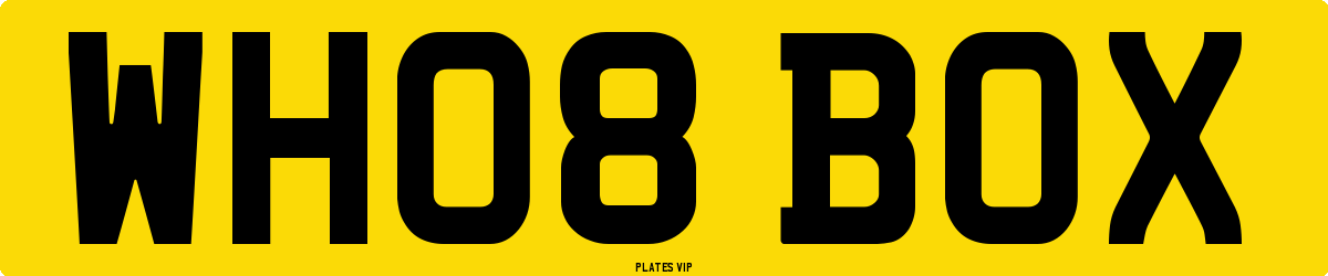WH08 BOX Number Plate