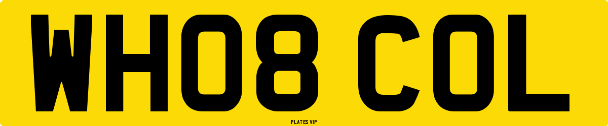 WH08 COL Number Plate