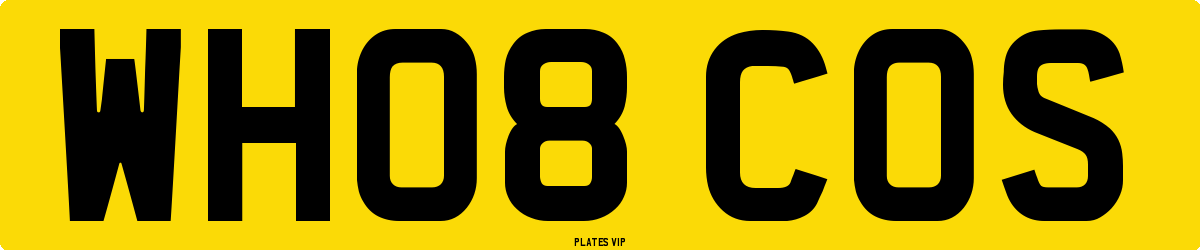 WH08 COS Number Plate