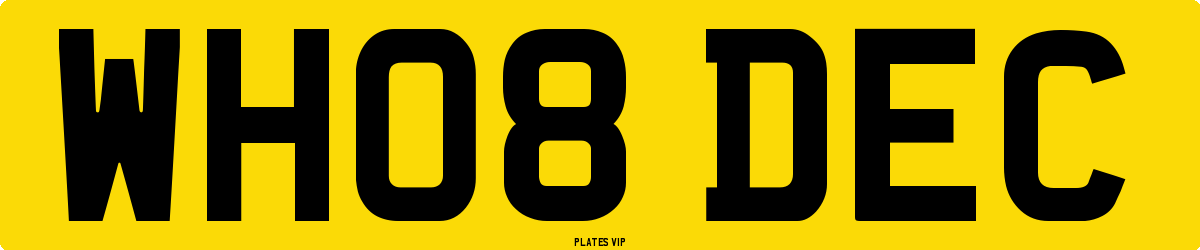 WH08 DEC Number Plate