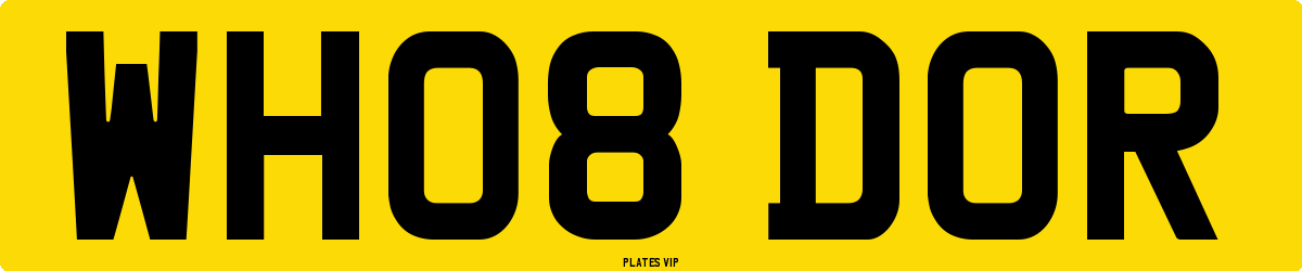 WH08 DOR Number Plate