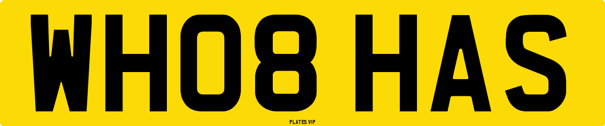 WH08 HAS Number Plate